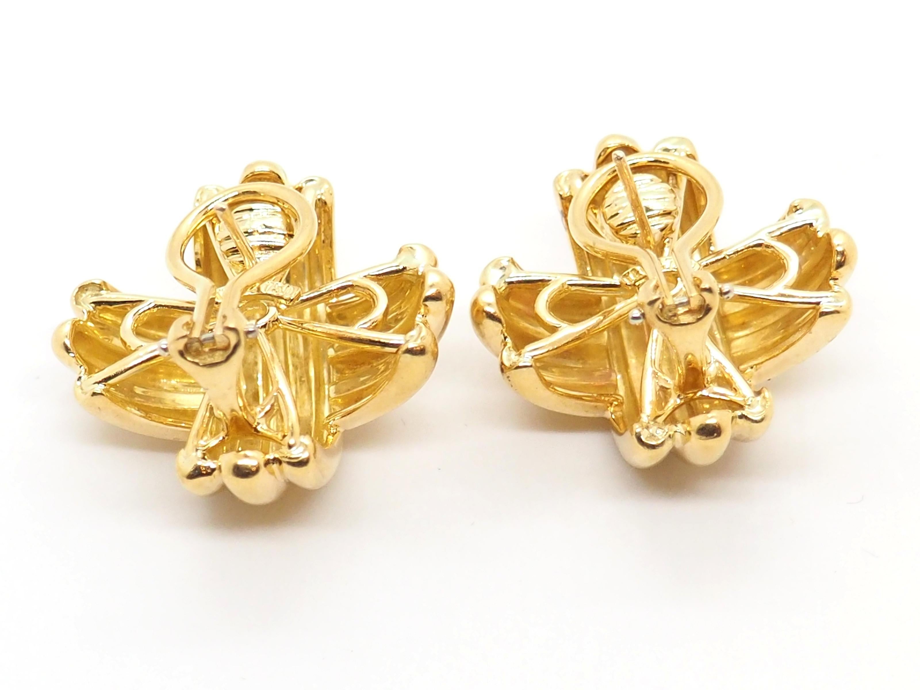 Tiffany & Co. Boucles d'oreilles à clips en or 18 carats en vente 2