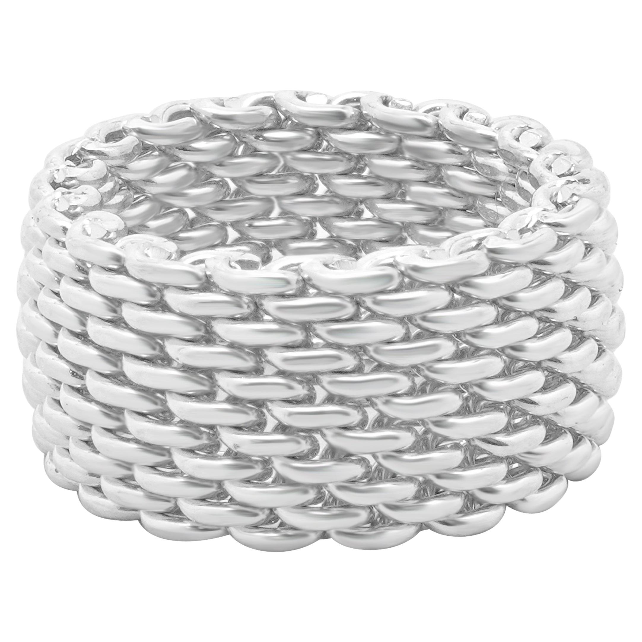 Tiffany & Co. 18 Sterling Silver Somerset Ring