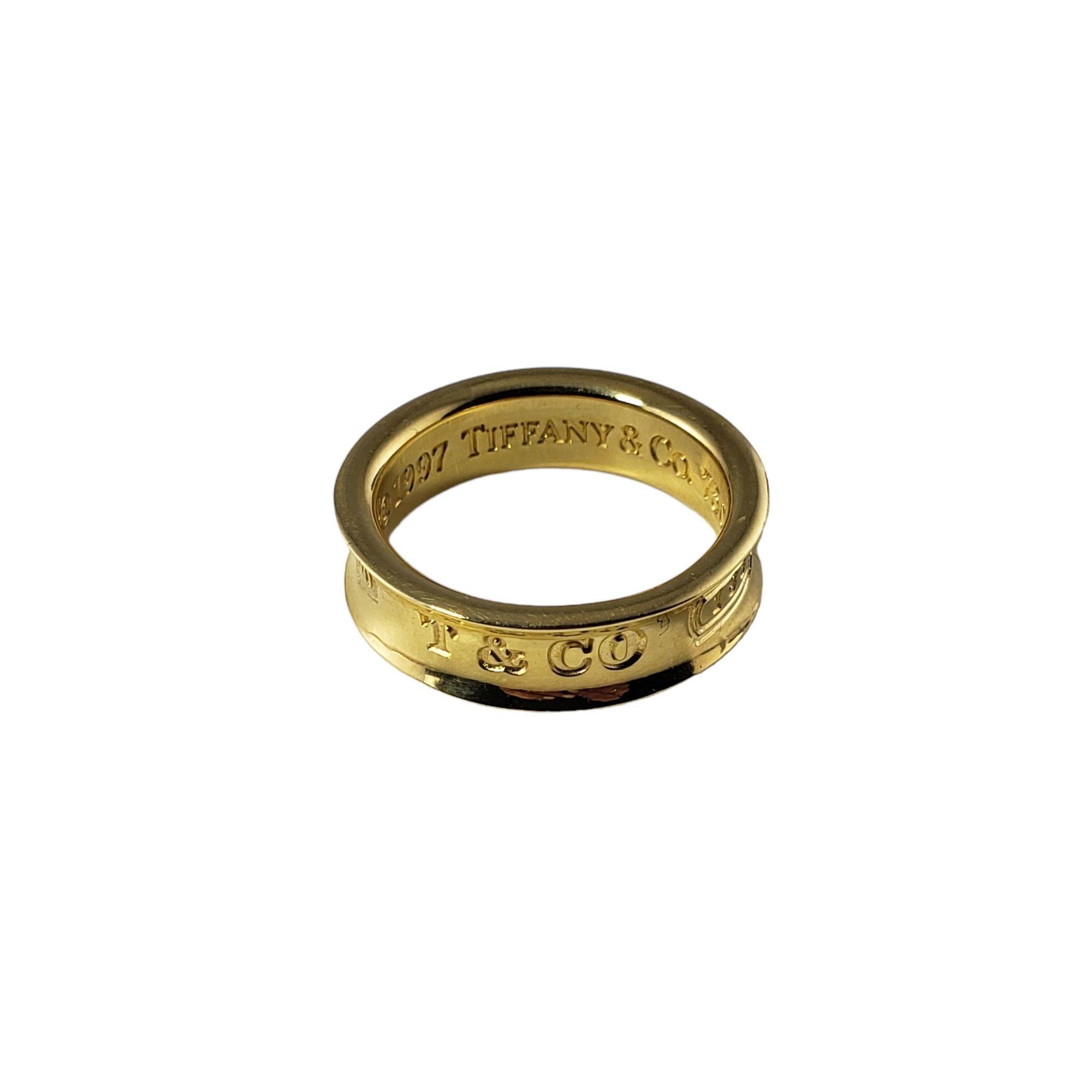  Tiffany & Co. 1837 18 Karat Yellow Gold Band Ring Size 7.5 In Good Condition In Washington Depot, CT