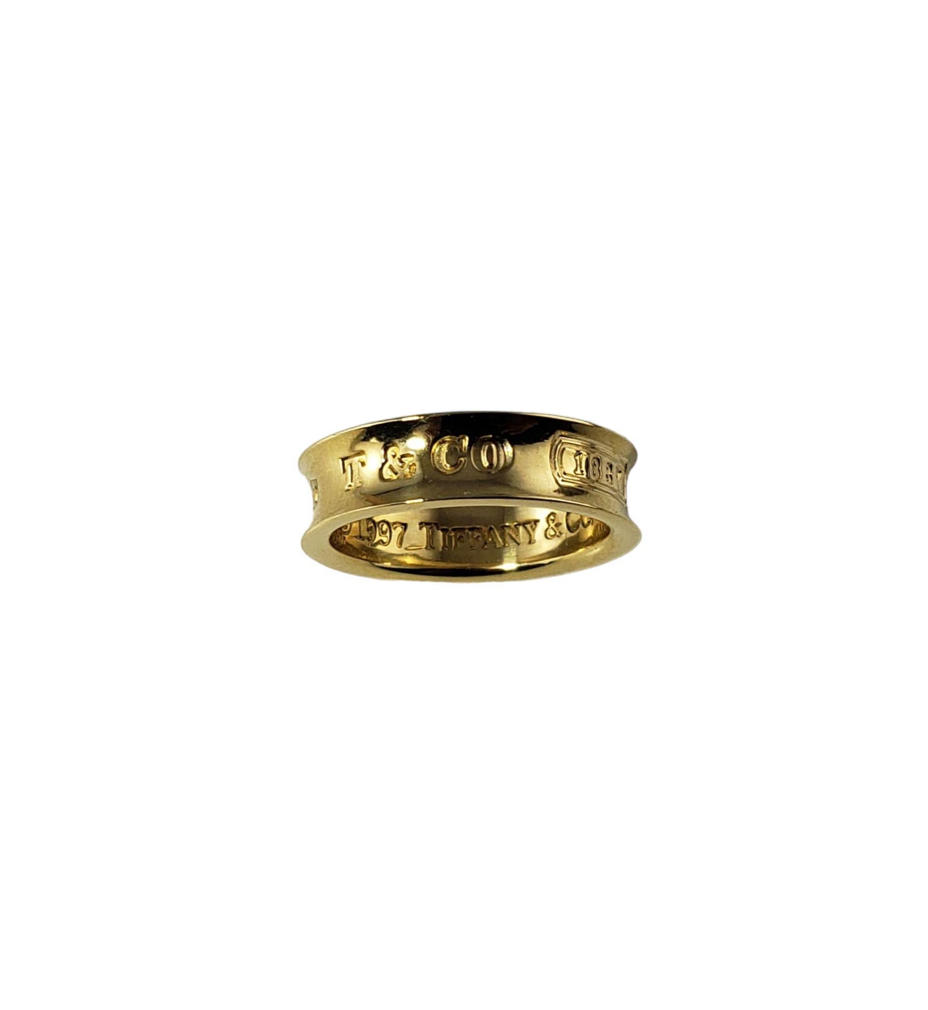 Women's  Tiffany & Co. 1837 18 Karat Yellow Gold Band Ring Size 7.5