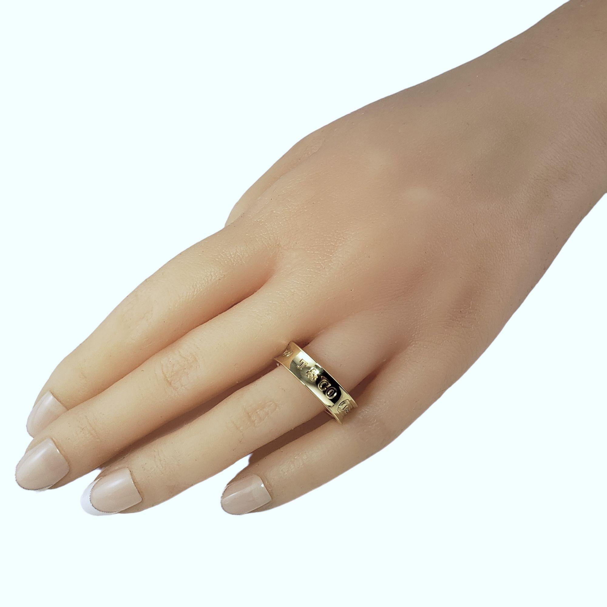  Tiffany & Co. 1837 18 Karat Yellow Gold Band Ring Size 7.5 1
