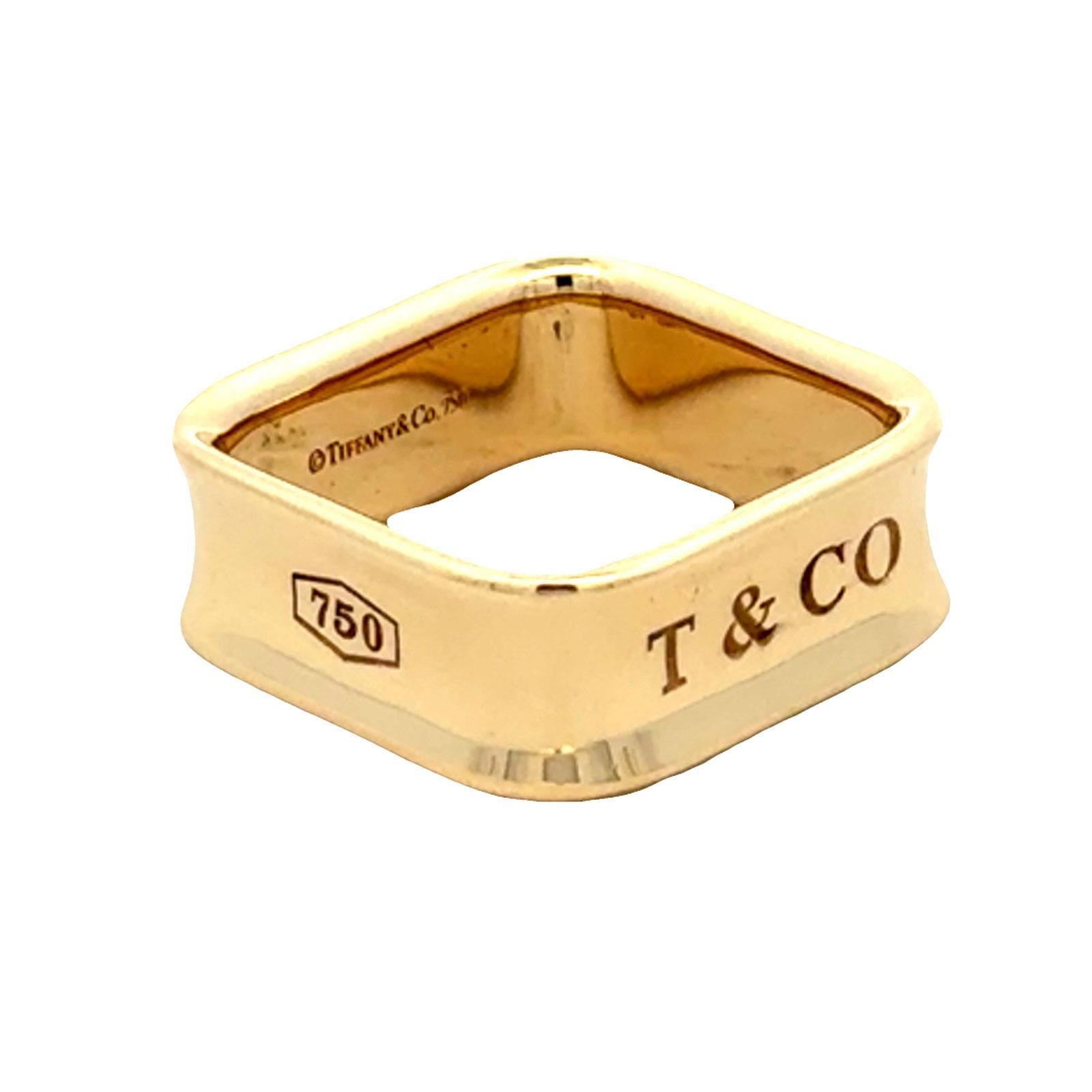 Tiffany & Co. 1837 18 Karat Yellow Gold Square Band Ring 6.5 en vente 1