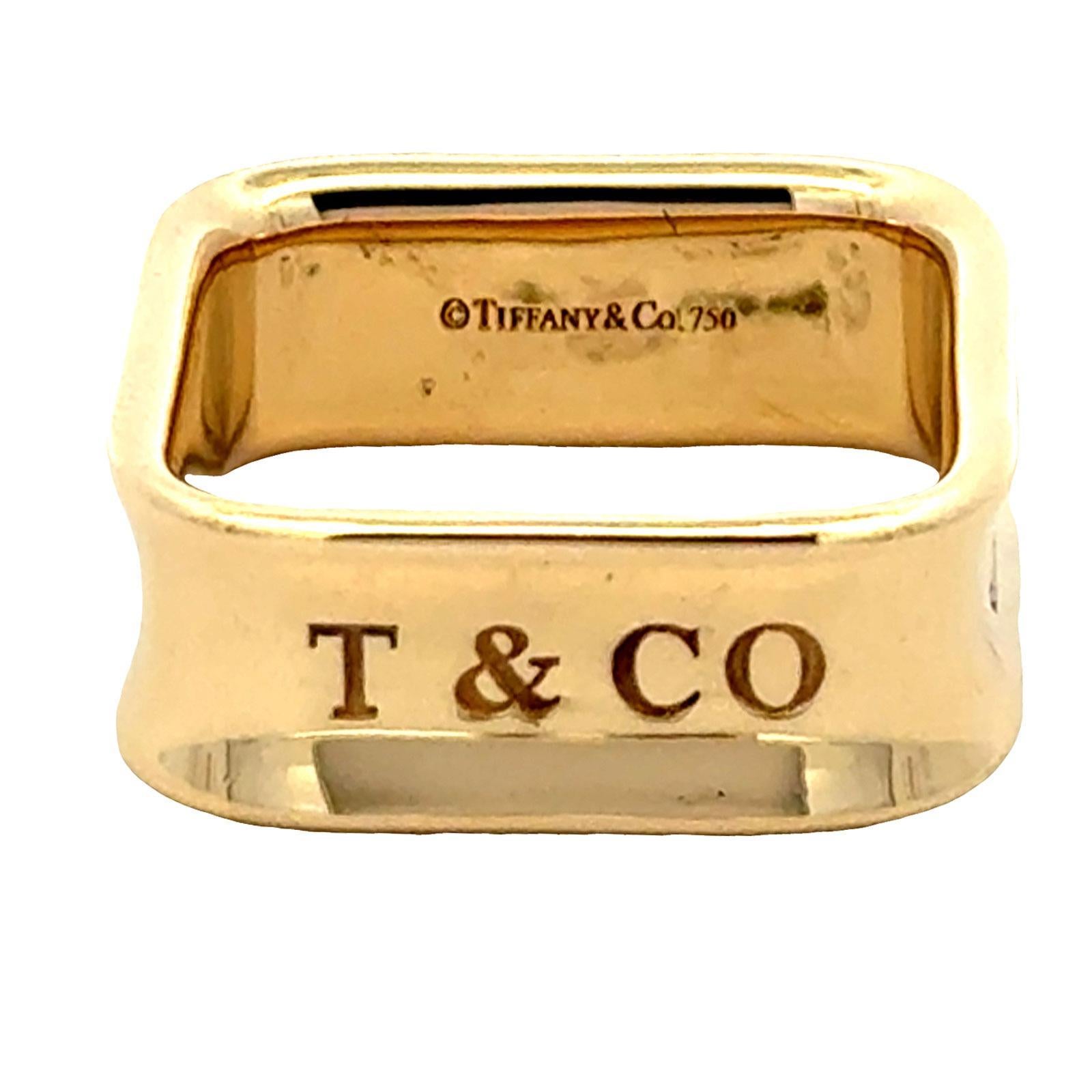 Tiffany & Co. 1837 18 Karat Yellow Gold Square Band Ring 6.5 en vente 3