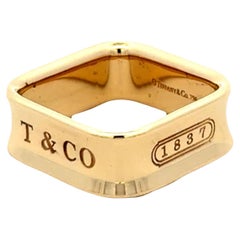 Tiffany & Co. 1837 18 Karat Yellow Gold Square Band Ring 6.5