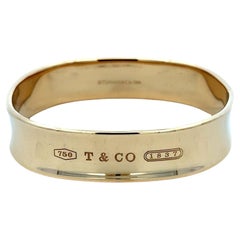 Tiffany & Co. 1837 18 Karat Yellow Gold Square Modern Bangle Bracelet