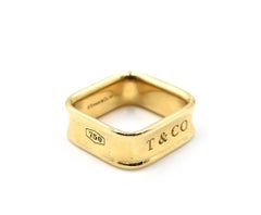 Tiffany & Co. 1837 18 Karat Yellow Gold Square Ring