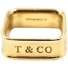 Tiffany & Co. 1837 18 Karat Yellow Gold Square Ring