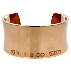 Tiffany & Co 1837 18 Karat Yellow Gold  Wide Cuff Bangle Bracelet