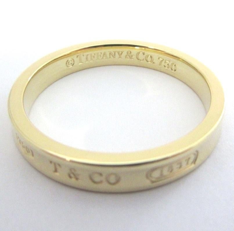 TIFFANY & Co. 1837 18K Gold 4mm Band Ring 13 Men's For Sale 4