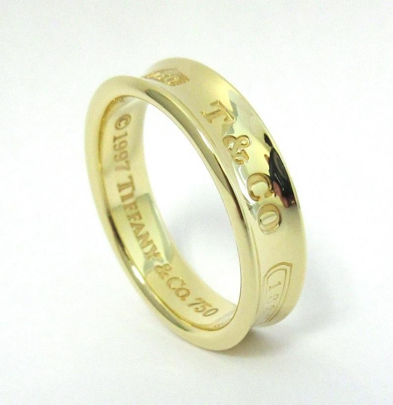 TIFFANY & Co. 1837 18K Gold 6mm Band Ring 11.5 Men's In Excellent Condition In Los Angeles, CA