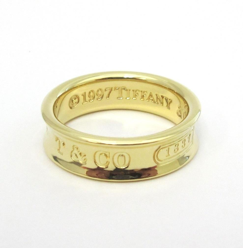 TIFFANY & Co. 1837 18K Gold 6mm Band Ring 11.5 Herren für Damen oder Herren im Angebot