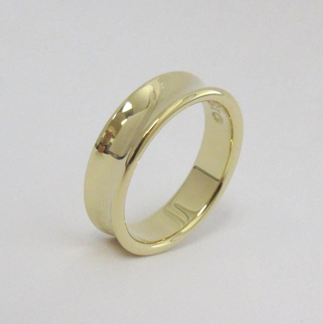 Women's or Men's TIFFANY & Co. 1837 18K Gold 6mm Band Ring 9 For Sale