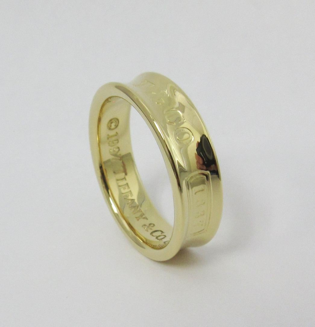 TIFFANY & Co. 1837 18K Gold 6mm Band Ring 9 For Sale 5