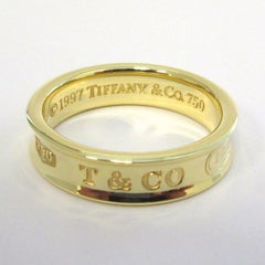 TIFFANY & Co. 1837 18K Gold 6mm Wide Ring 11 Men's