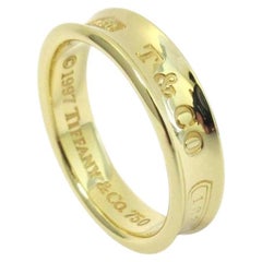 TIFFANY & Co. 1837 18K Gold 6mm Wide Ring 11 Men's