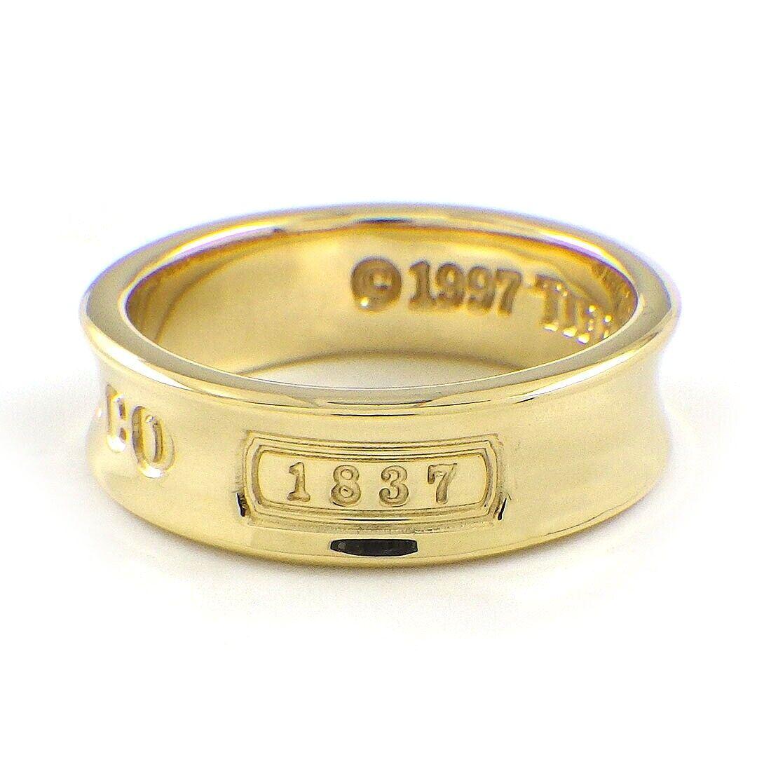 TIFFANY & Co. 1837 18K Gold 6mm Wide Ring 7 In Excellent Condition For Sale In Los Angeles, CA