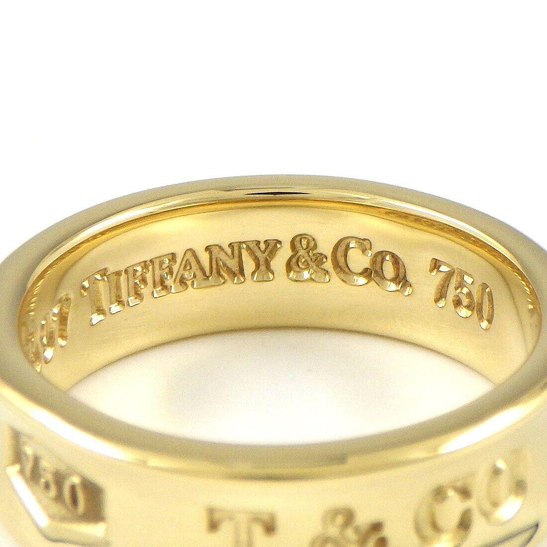 Women's or Men's TIFFANY & Co. 1837 18K Gold 6mm Wide Ring 7 For Sale