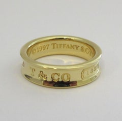 TIFFANY & Co. 1837 18K Gold 6mm Wide Ring 7.5