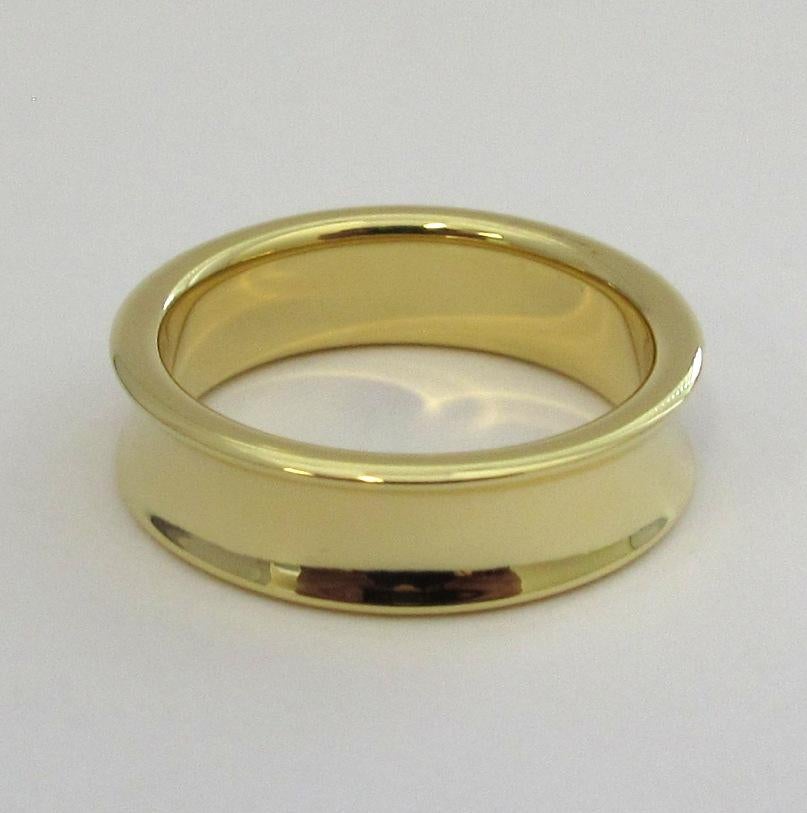 Women's or Men's TIFFANY & Co. 1837 18K Gold 6mm Wide Ring 7.5 For Sale