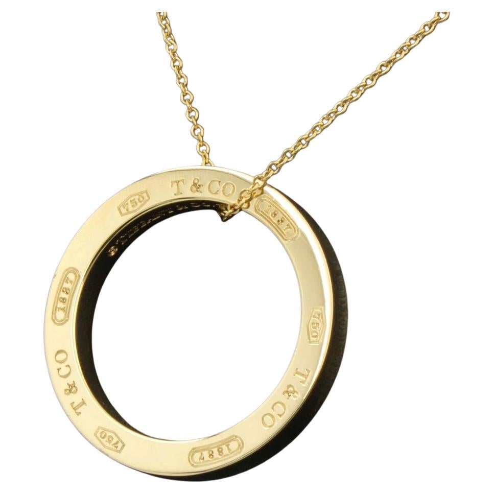 TIFFANY & Co. 1837 Collar con colgante circular de oro de 18 quilates GRANDE