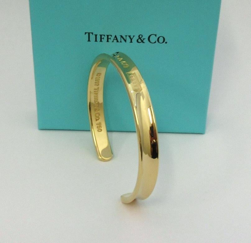 Women's TIFFANY & Co. 1837 18K Gold Cuff Bangle Bracelet