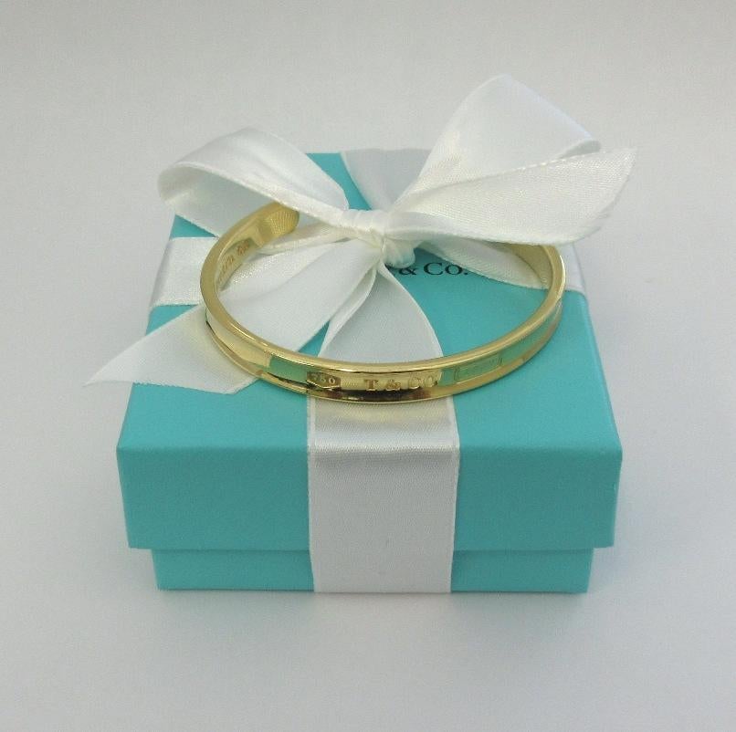 TIFFANY & Co. 1837 18K Gold Cuff Bangle Bracelet 1