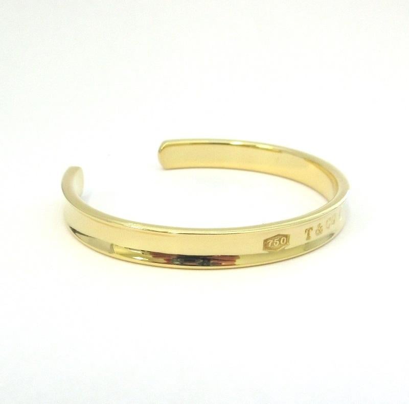 TIFFANY & Co. 1837 18K Gold Cuff Bangle Bracelet 2