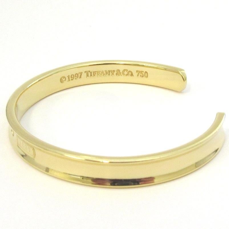 TIFFANY & Co. 1837 18K Gold Cuff Bangle Bracelet 3
