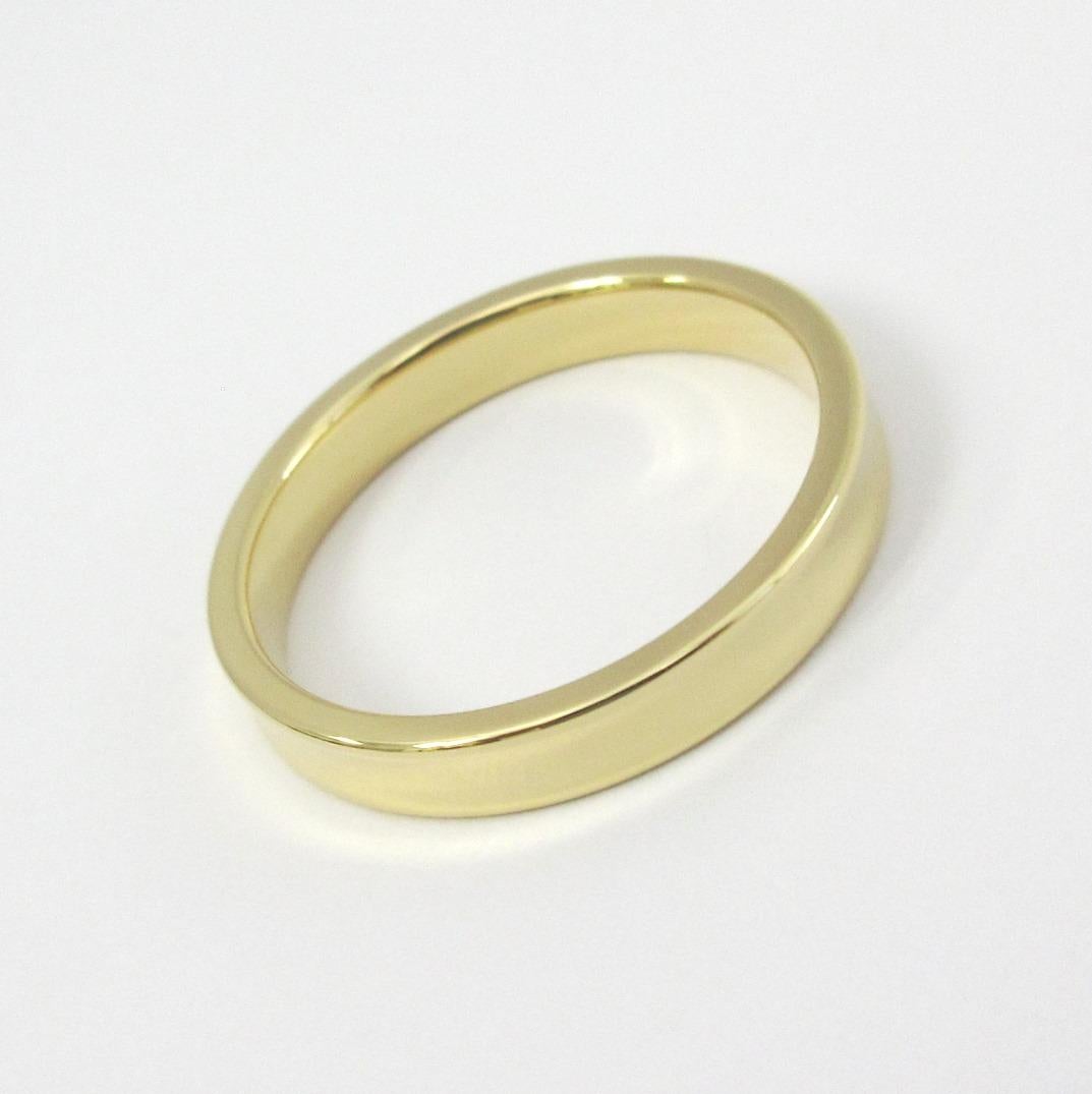 TIFFANY & Co. 1837 18K Gold Diamond 4mm Band Ring 12.5 Men's In Excellent Condition For Sale In Los Angeles, CA
