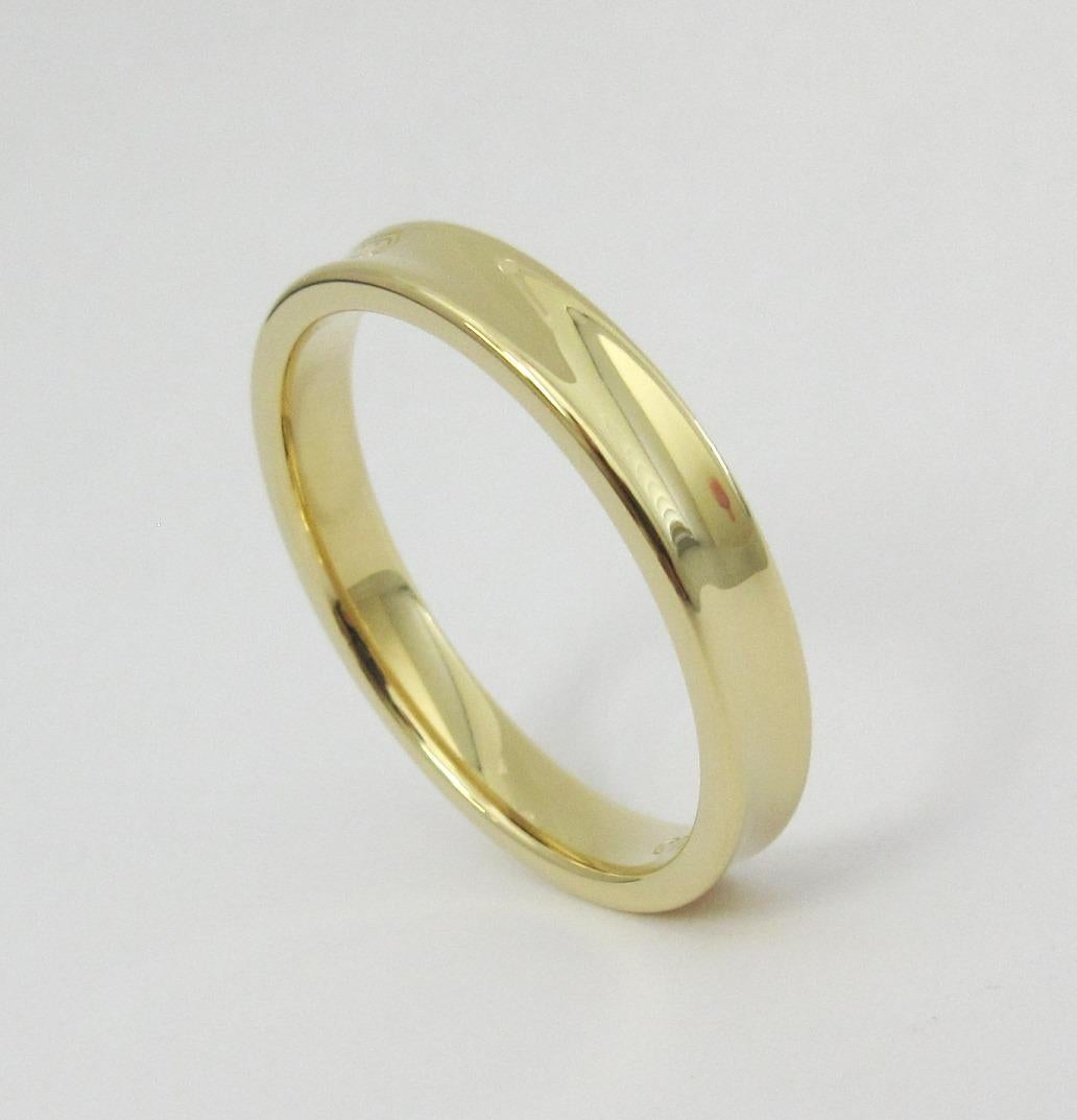 TIFFANY & Co. 1837 18K Gold Diamond 4mm Band Ring 12.5 Men's For Sale 1
