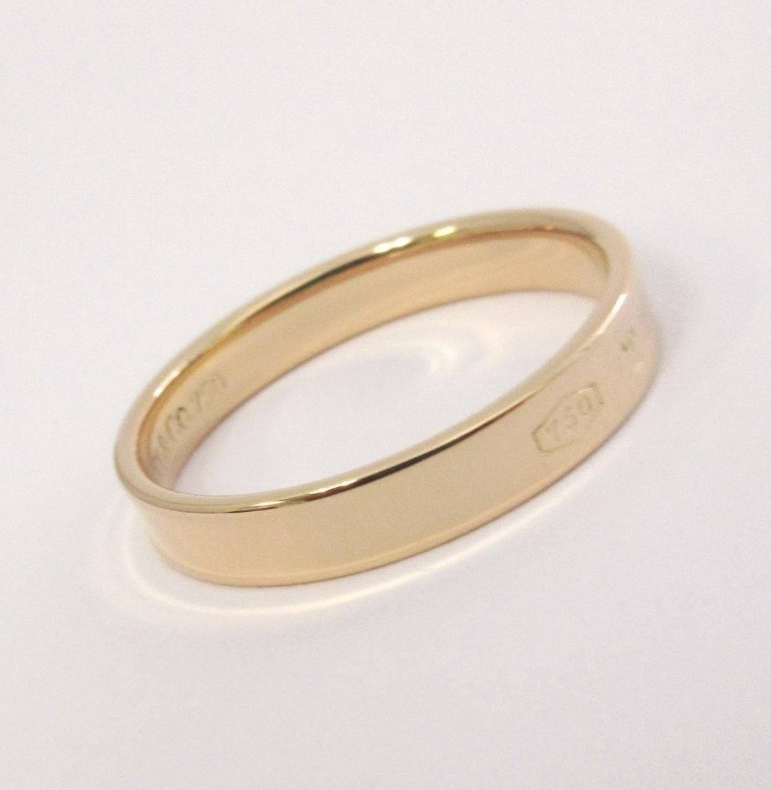 TIFFANY & Co. 1837 Bague en or rose 18K 3.7mm 9 en vente 1