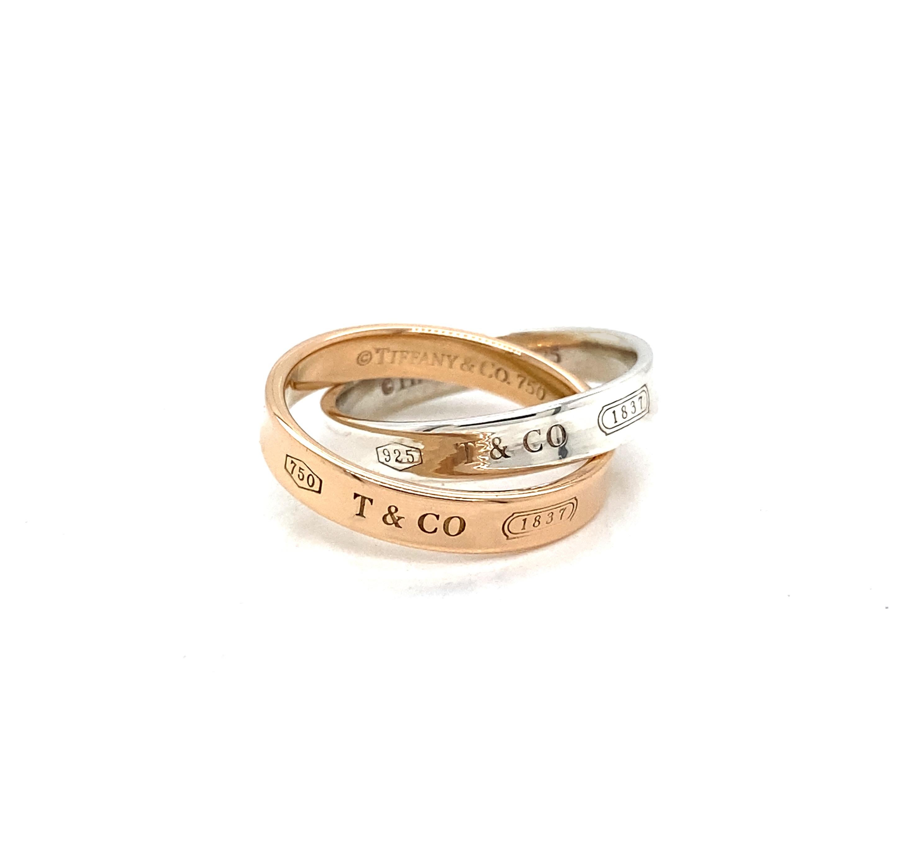 This wonderful two-tone ring from the famous luxury house, Tiffany & Co. from their iconic 