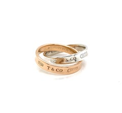 Tiffany & Co. 1837 18K Rose Gold & 925 Sterling Silver Interlocking Circles Ring