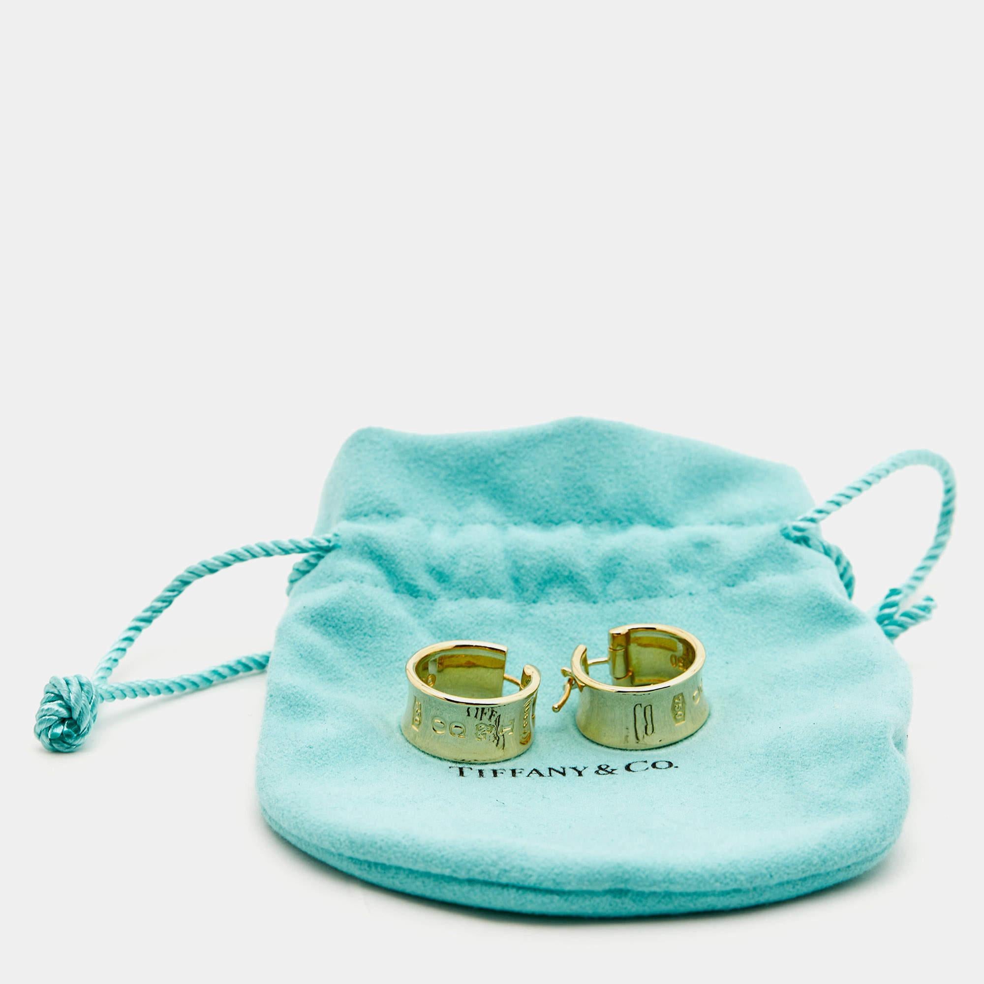 Aesthetic Movement Tiffany & Co. 1837 18k Yellow Gold Earrings