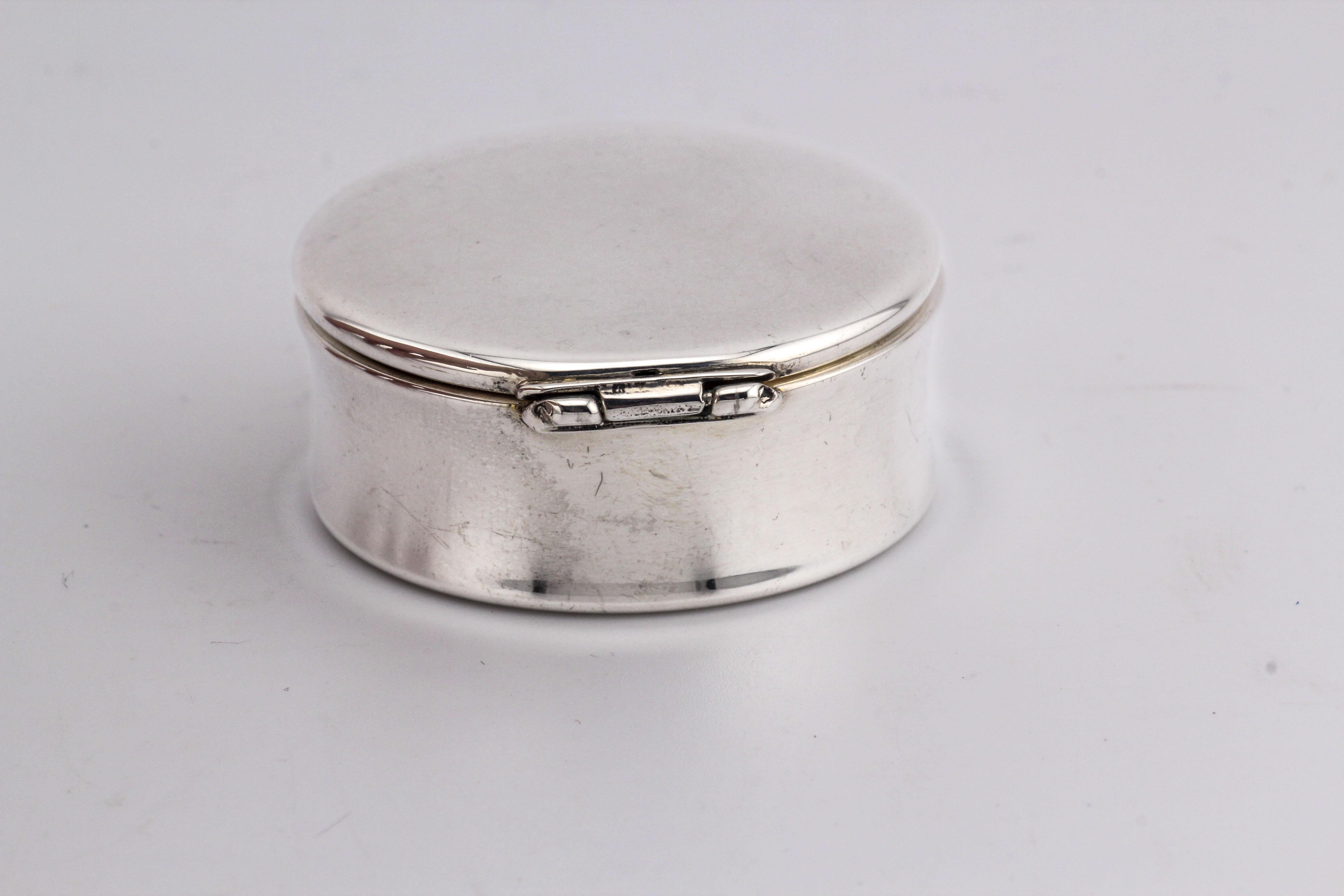 Tiffany & Co. 1837 Boîte à pilules ronde en argent 925 Unisexe en vente