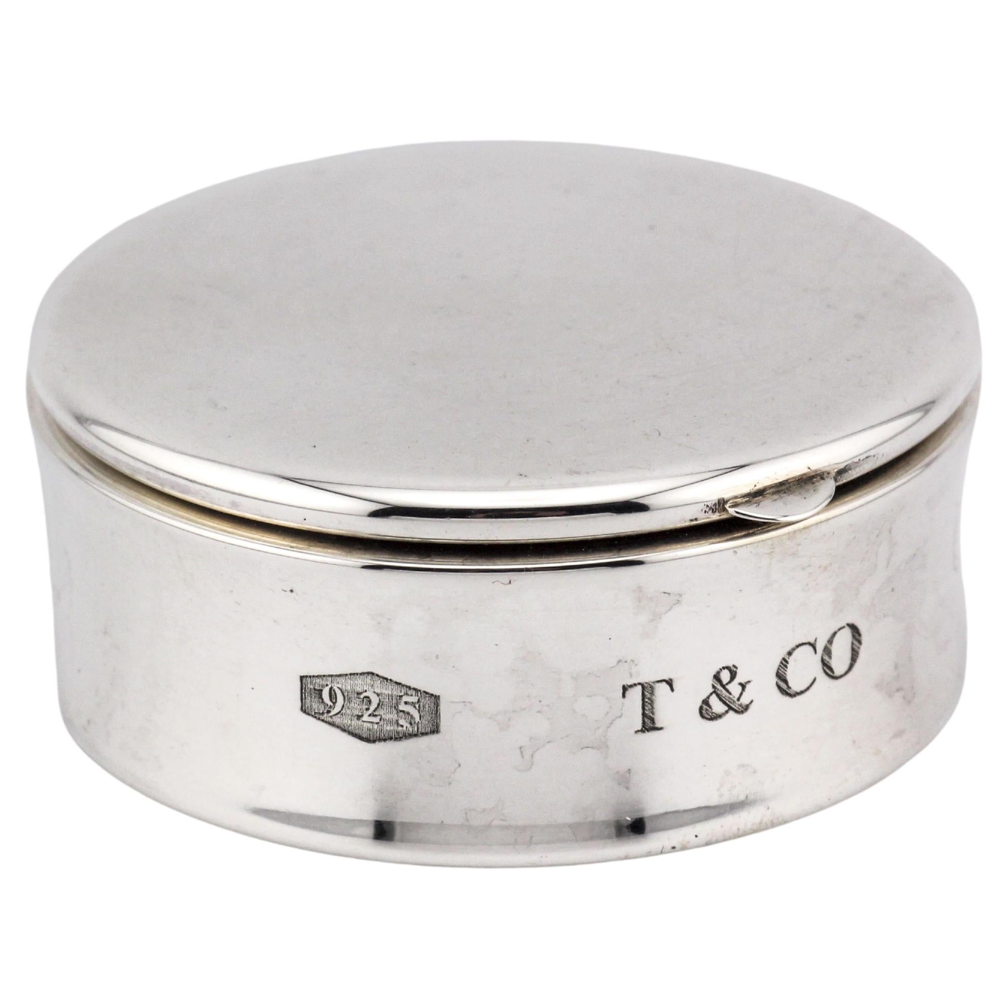 Tiffany & Co. 1837 Boîte à pilules ronde en argent 925