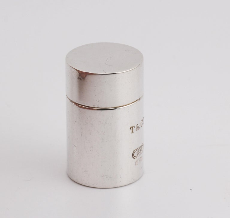 Tiffany and Co. 1837 925 Sterling Silver Screw Top Pill Box Case