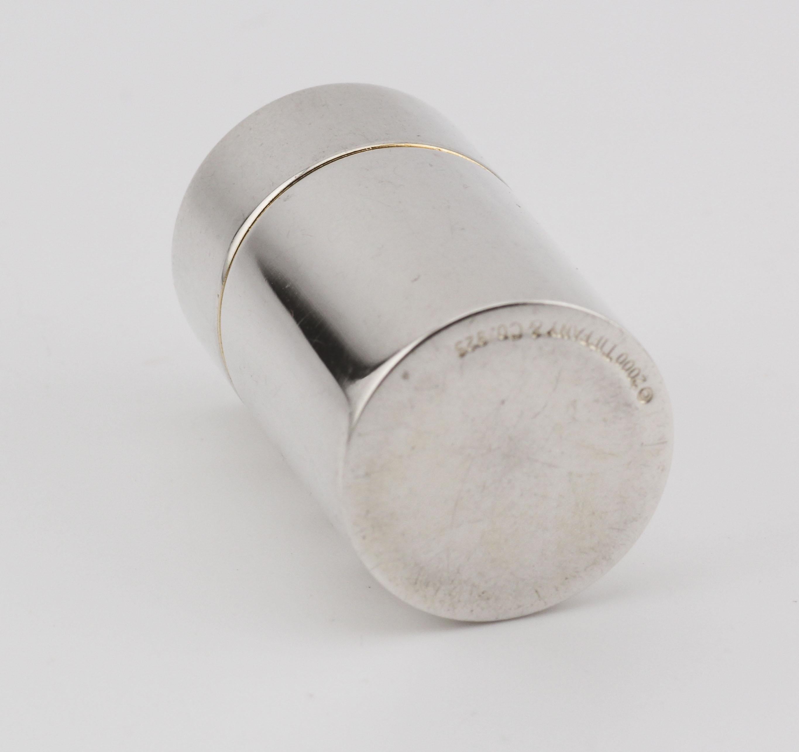 Tiffany & Co. 1837 925 Sterling Silver Screw Top Pill Box Case 1