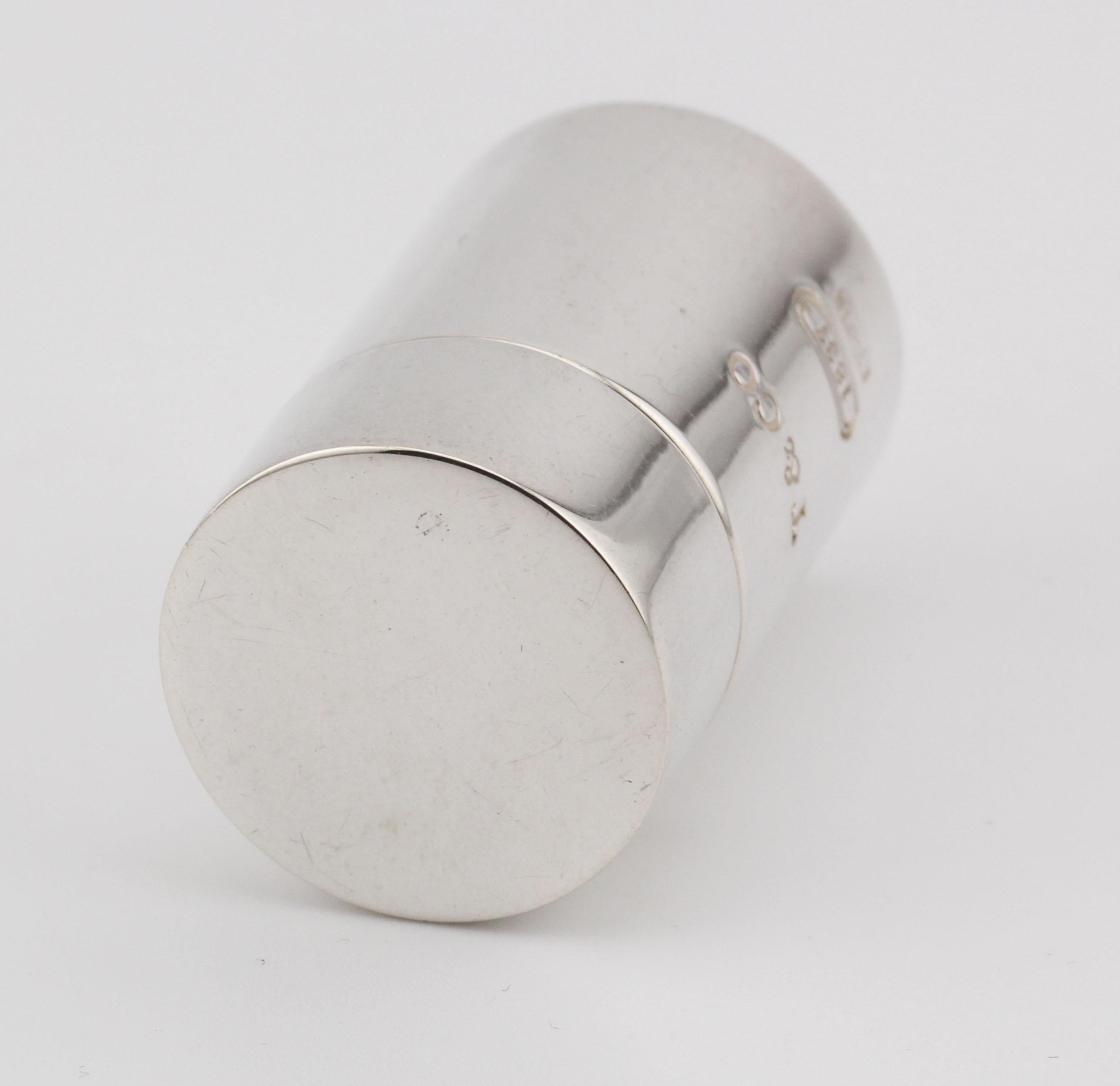 Tiffany & Co. 1837 925 Sterling Silver Screw Top Pill Box Case 3