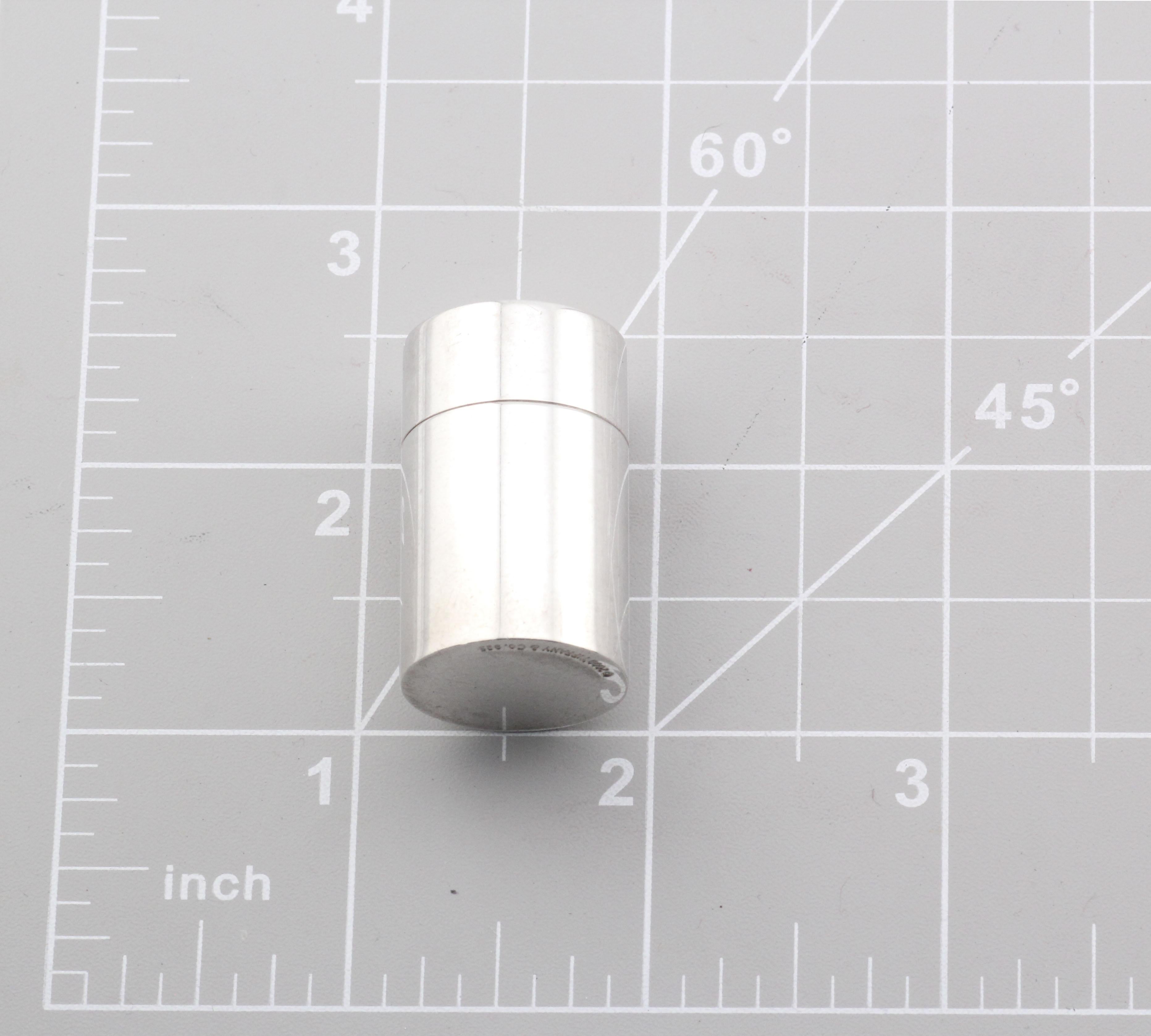 Tiffany & Co. 1837 925 Sterling Silver Screw Top Pill Box Case 1