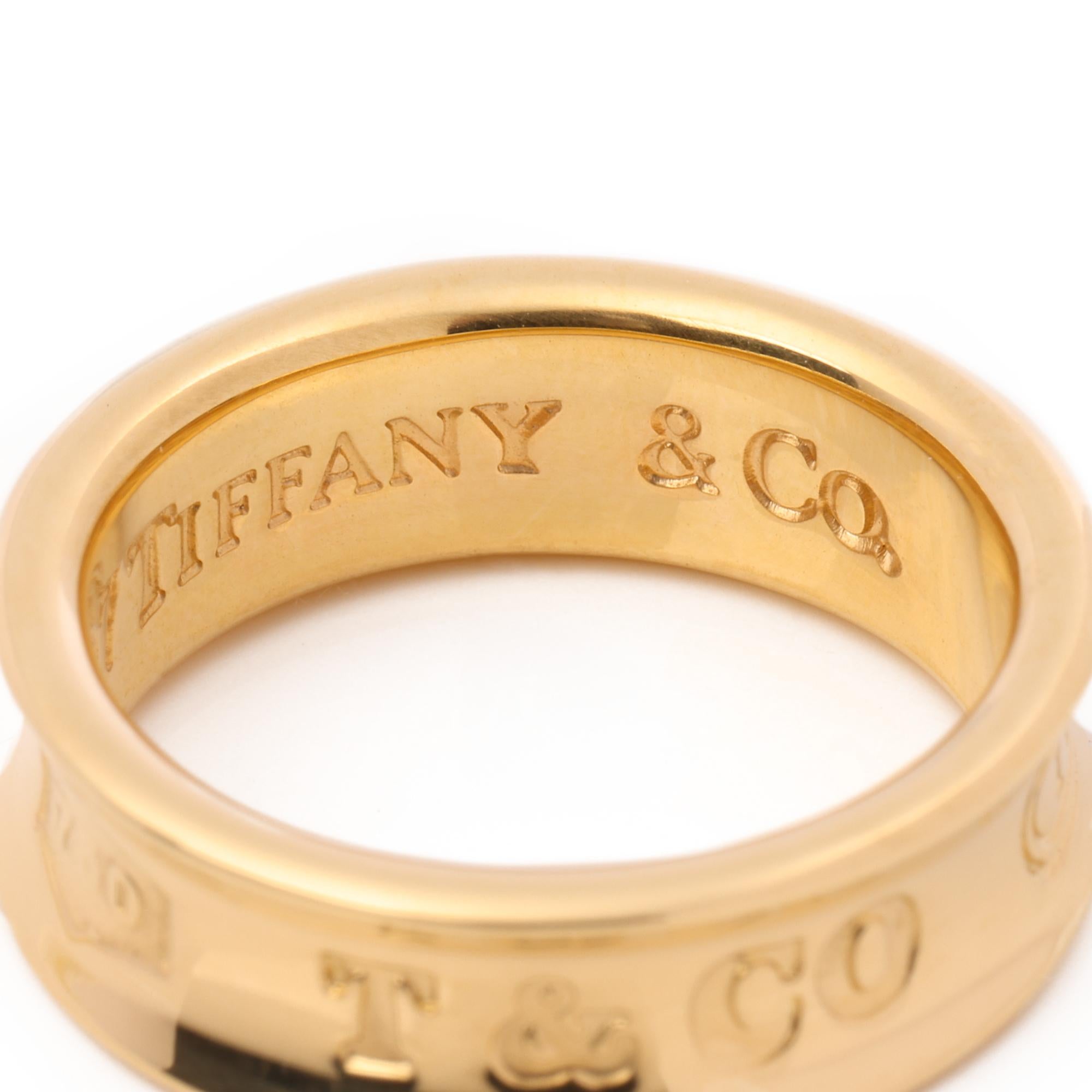 Tiffany & Co. 1837 Band Ring  In Excellent Condition For Sale In Bishop's Stortford, Hertfordshire
