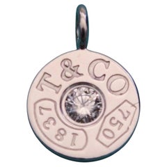 Tiffany & Co. 1837 Circle Mini Pendant 18k White Gold with 0.07 ct Diamond