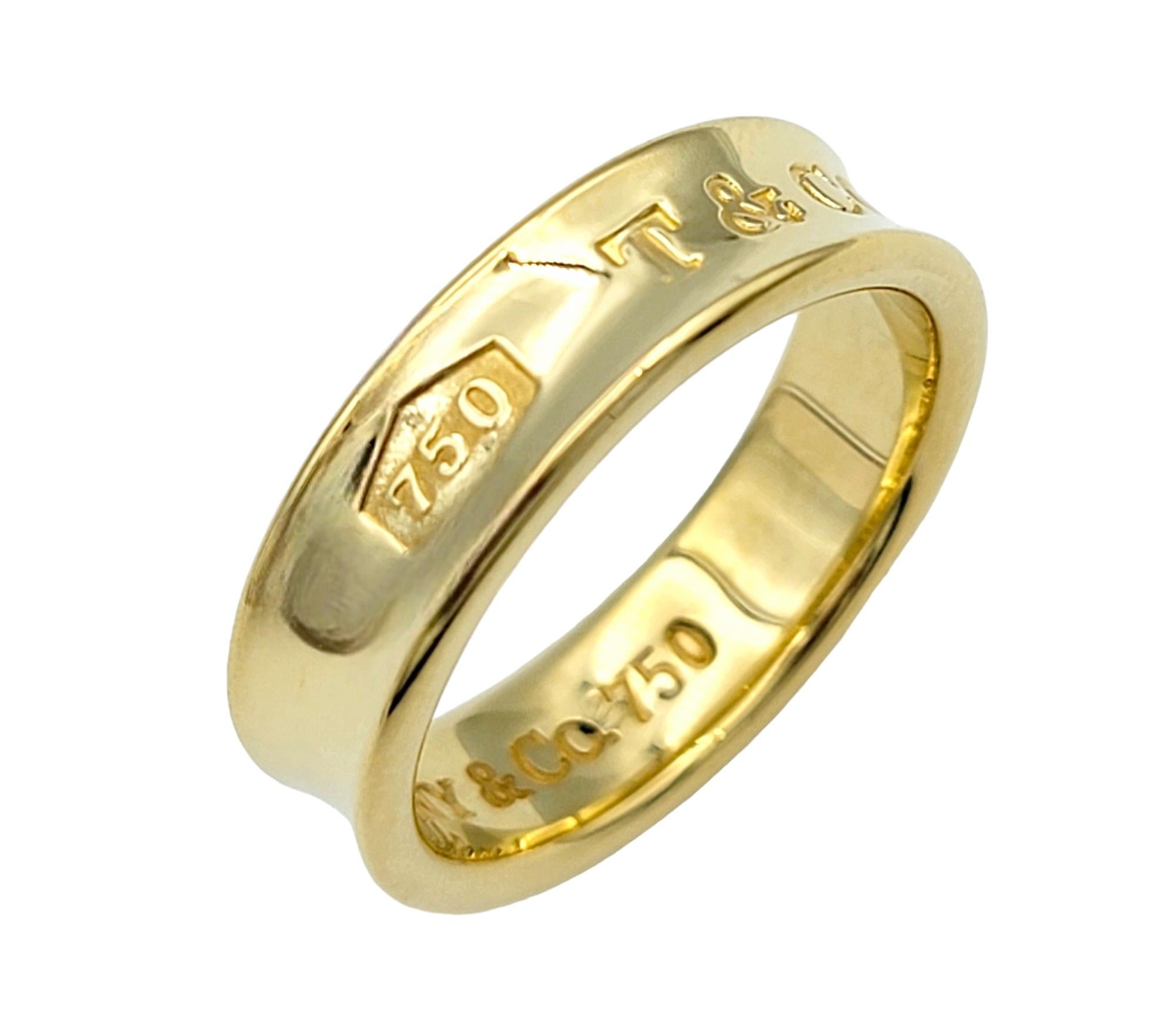 Contemporary Tiffany & Co. 1837 Collection Band Ring in Polished 18 Karat Yellow Gold