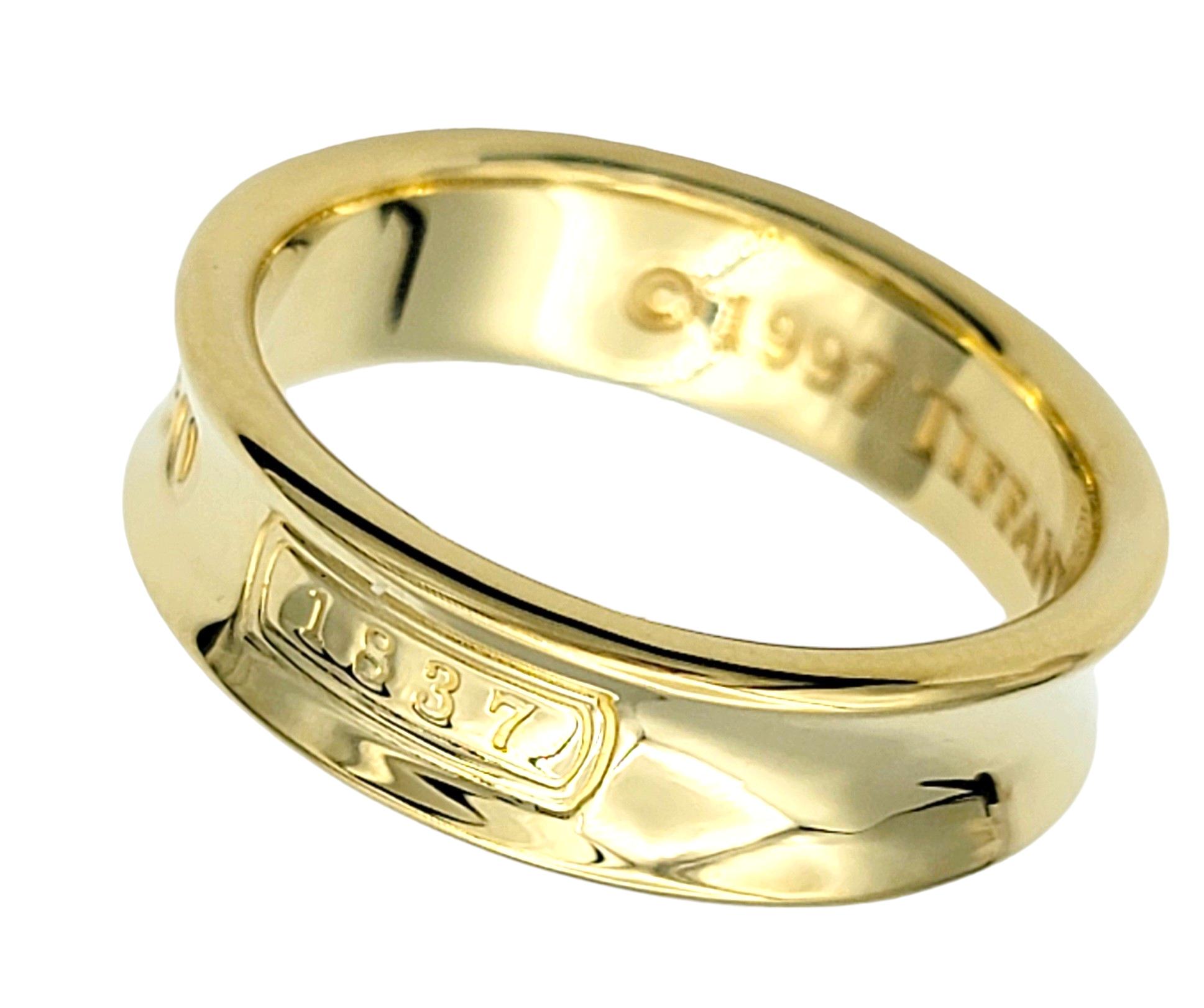 Tiffany & Co. 1837 Collection Band Ring in Polished 18 Karat Yellow Gold In Good Condition In Scottsdale, AZ