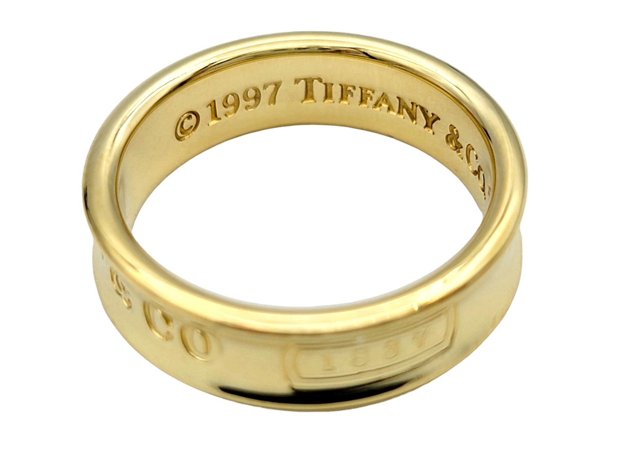 Tiffany & Co. 1837 Collection Band Ring in Polished 18 Karat Yellow Gold 1