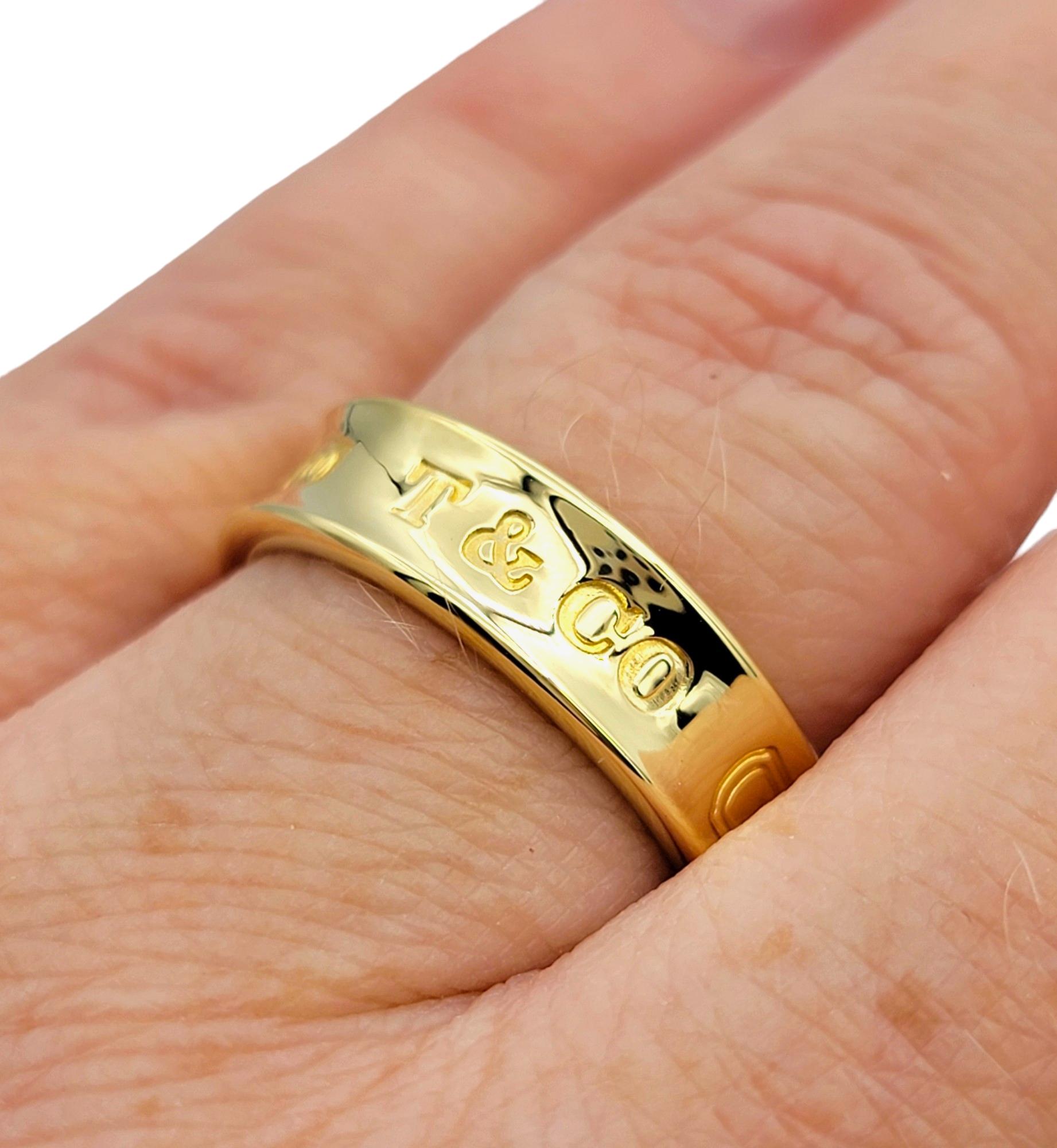 Tiffany & Co. 1837 Collection Band Ring in Polished 18 Karat Yellow Gold 3