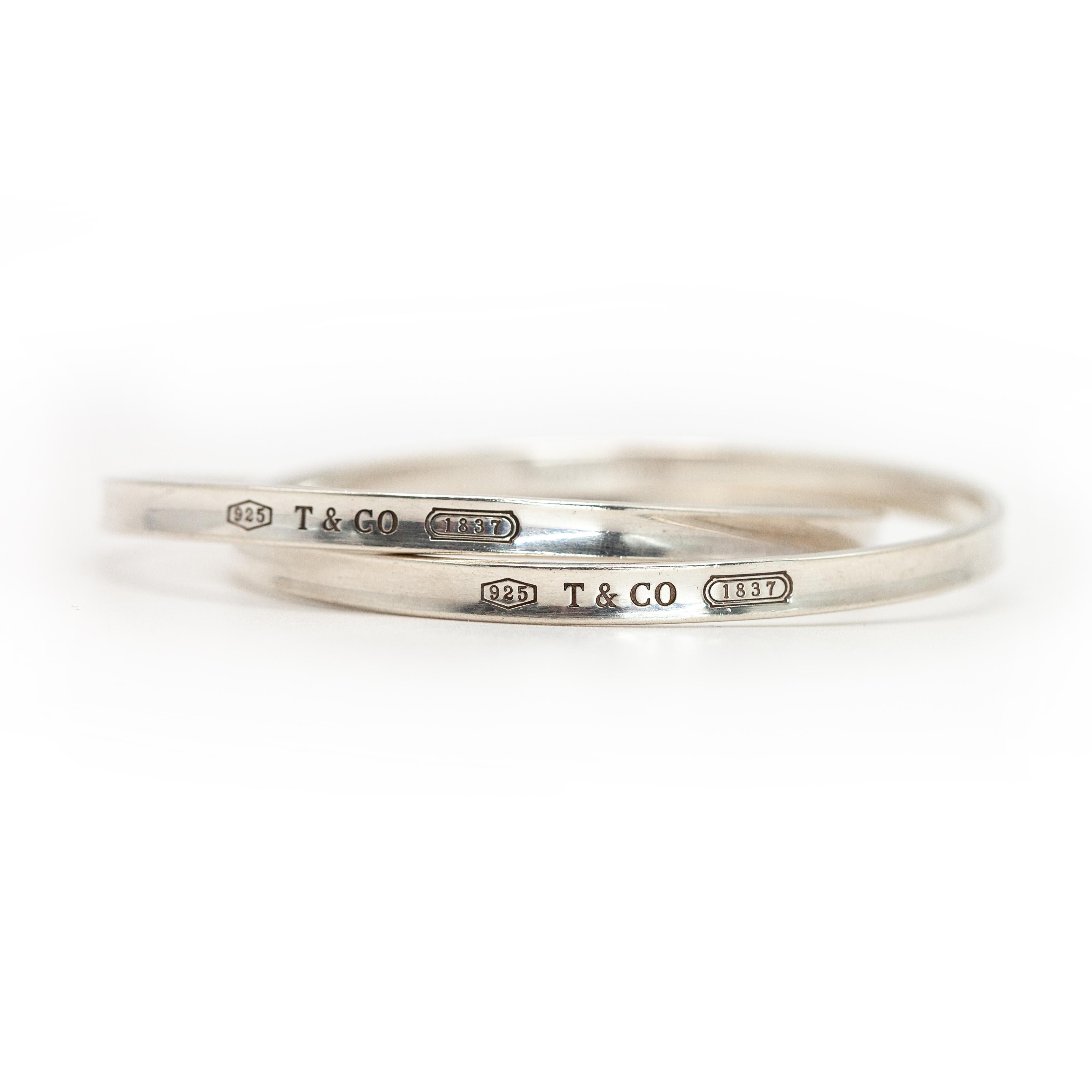Moderno Tiffany & Co. Collezione 1837 Bangle a cerchi intrecciati in argento Sterling Silver in vendita