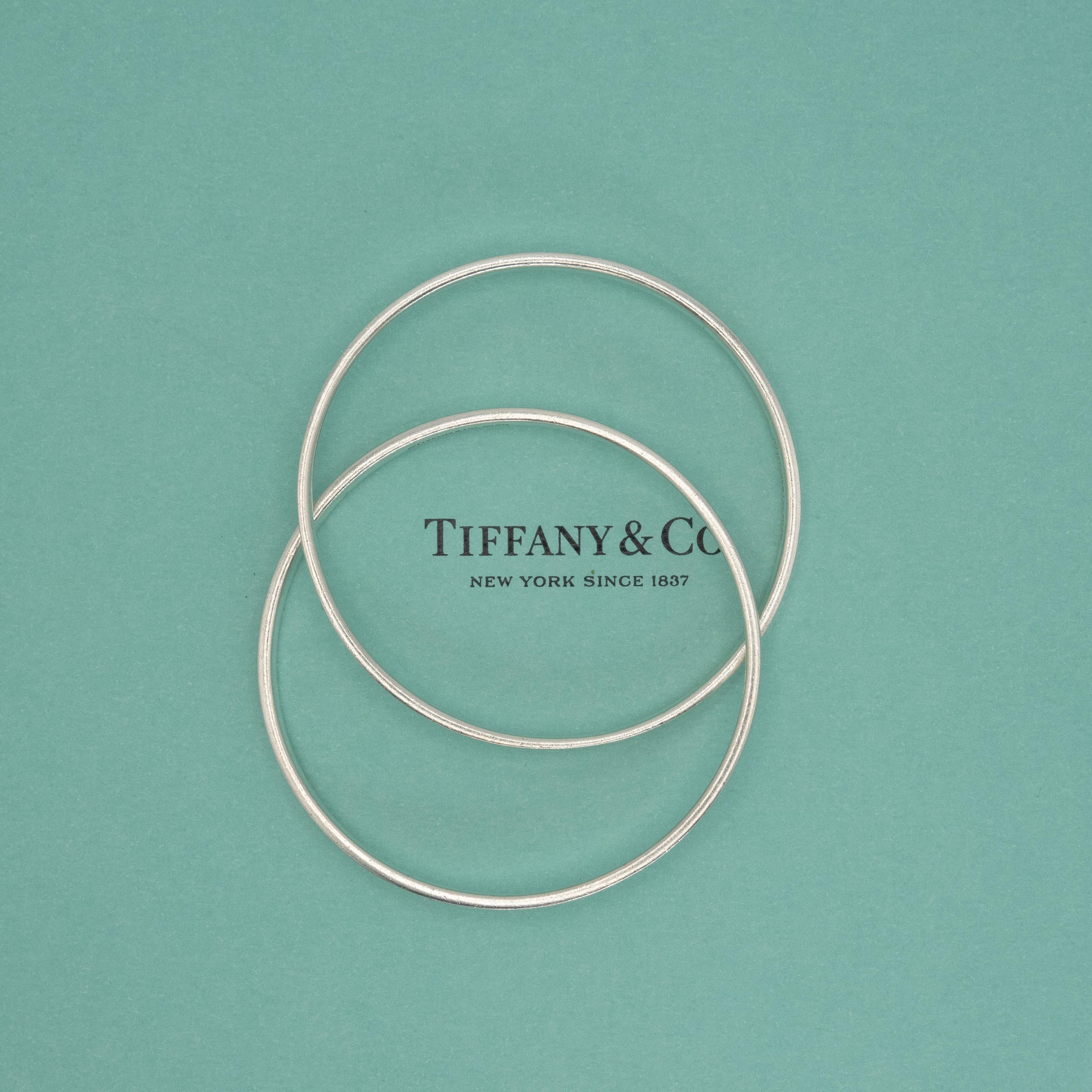 da uomo o donna Tiffany & Co. Collezione 1837 Bangle a cerchi intrecciati in argento Sterling Silver in vendita