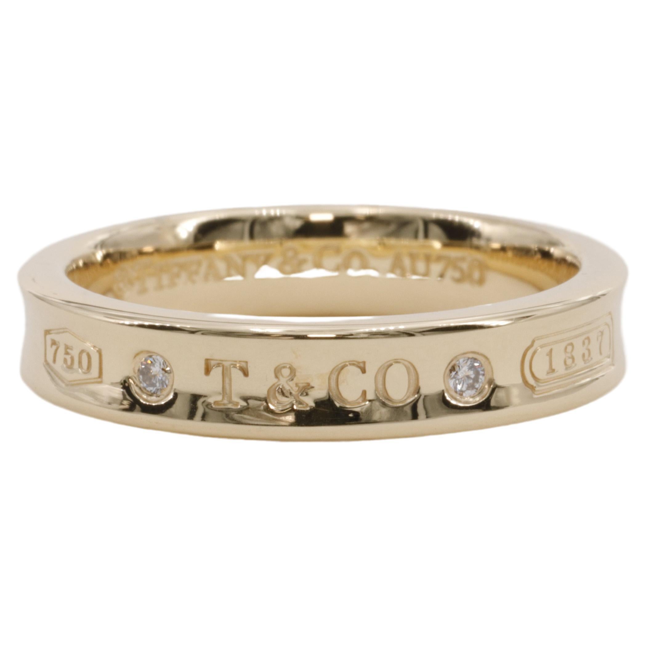 Tiffany & Co. 1837 Diamond Band Ring in 18 Karat Yellow Gold 