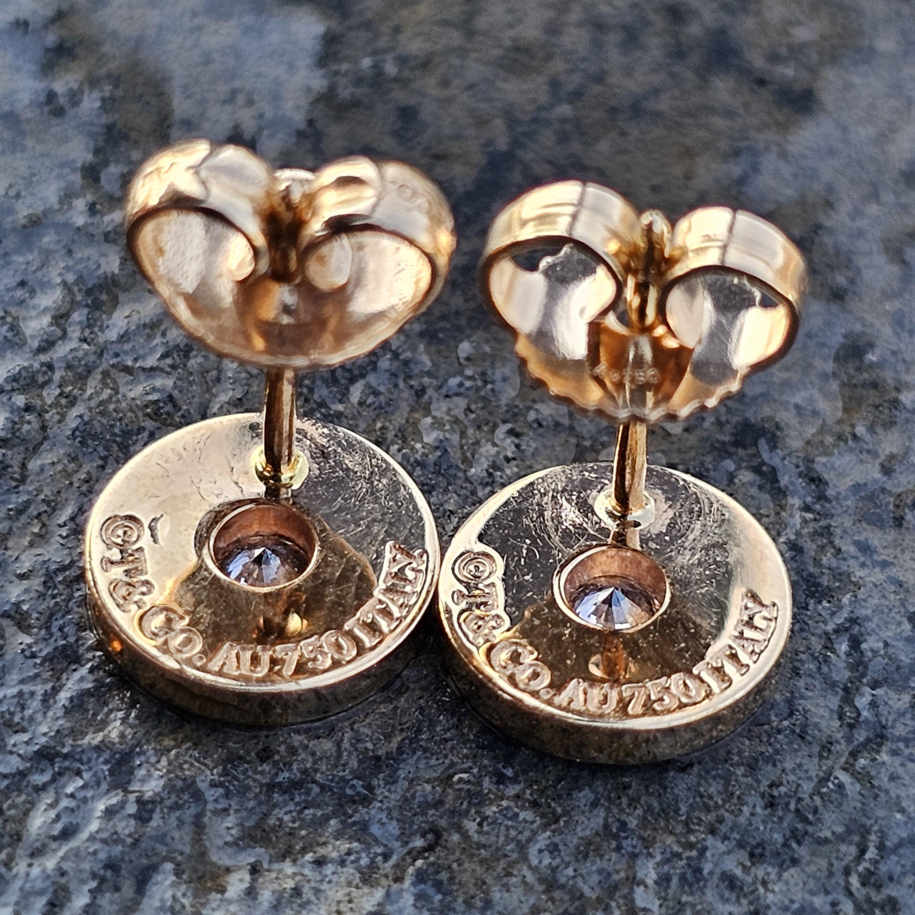 Tiffany & Co. 1837 Diamond Circle Stud Earrings 18k Rose Gold 1